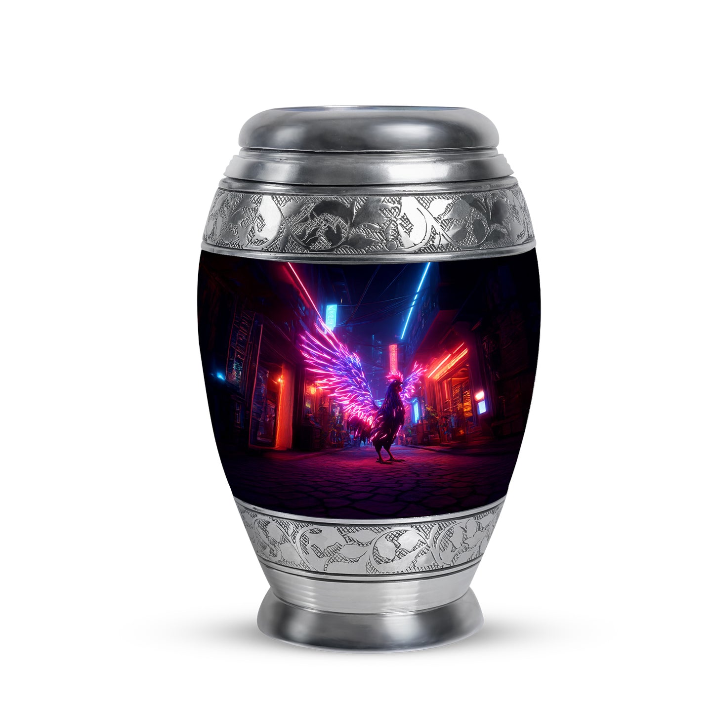 Personalized Magnificent Hen Cremation Urns - Blue 10-inch, 200 cu in - Yatskia