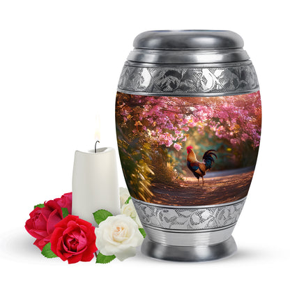 Personalized Red Revered Hen Cremation Urns for Human Ashes - 10-inch, 200 cu in - Yatskia