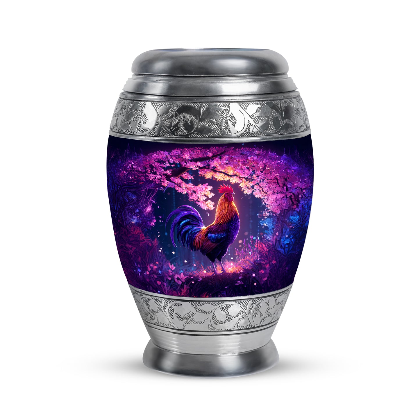 Personalized Refined Hen Cremation Urns - Purple 10-inch, 200 cu in - Yatskia