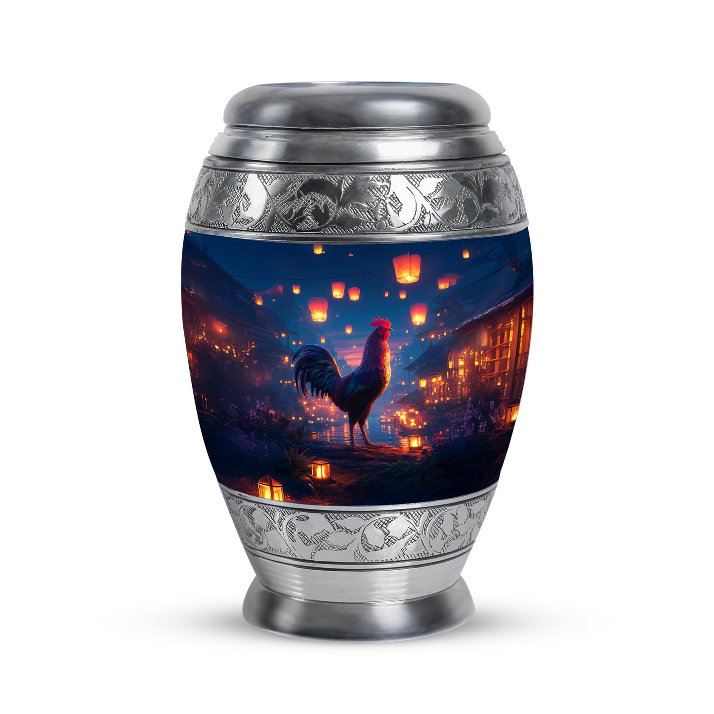 Personalized Elegant Hen Cremation Urns - Blue 10-inch, 200 cu in - Yatskia