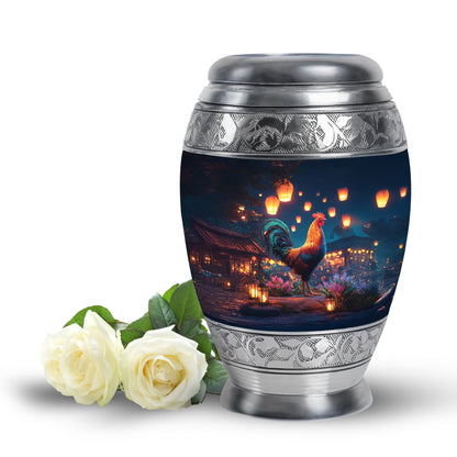 Personalized Hen Cremation Urns - Wondrous Blue 10-inch, 200 cu in - Yatskia
