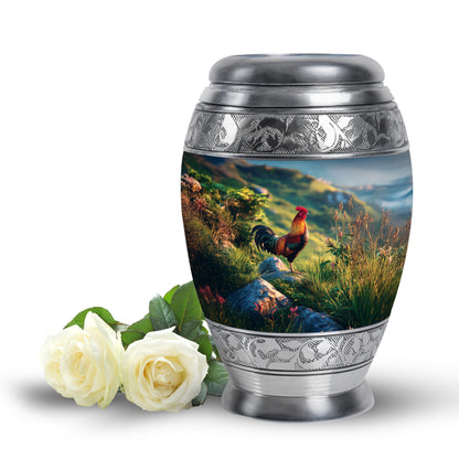 Regal Hen Memorial Cremation Urns - Blue 10-inch, 200 cu in - Yatskia