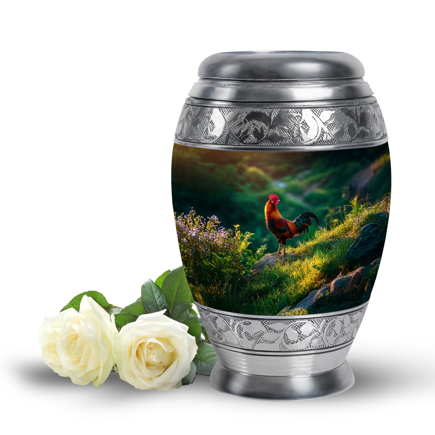 Personalized Hen Cremation Urns - Wondrous Gold 10-inch, 200 cu in - Yatskia