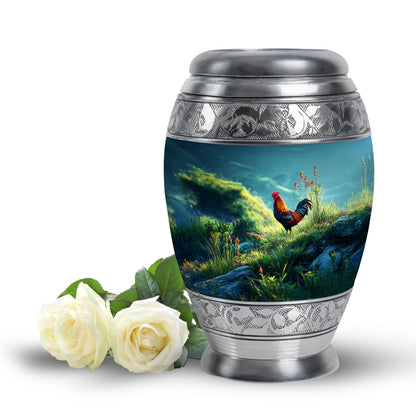 Teal Hen Homage Cremation Urns for Human Ashes - 10-inch, 200 cu in - Yatskia