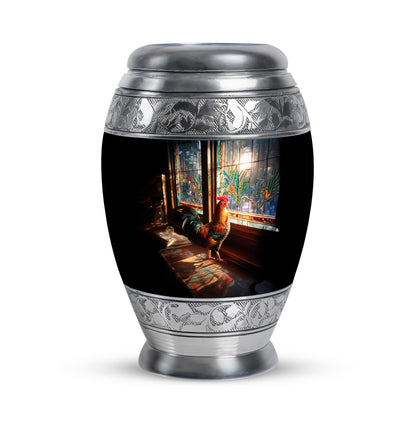 Personalized Black Hen Cremation Urns for Ashes - Peaceful 10-inch - Yatskia