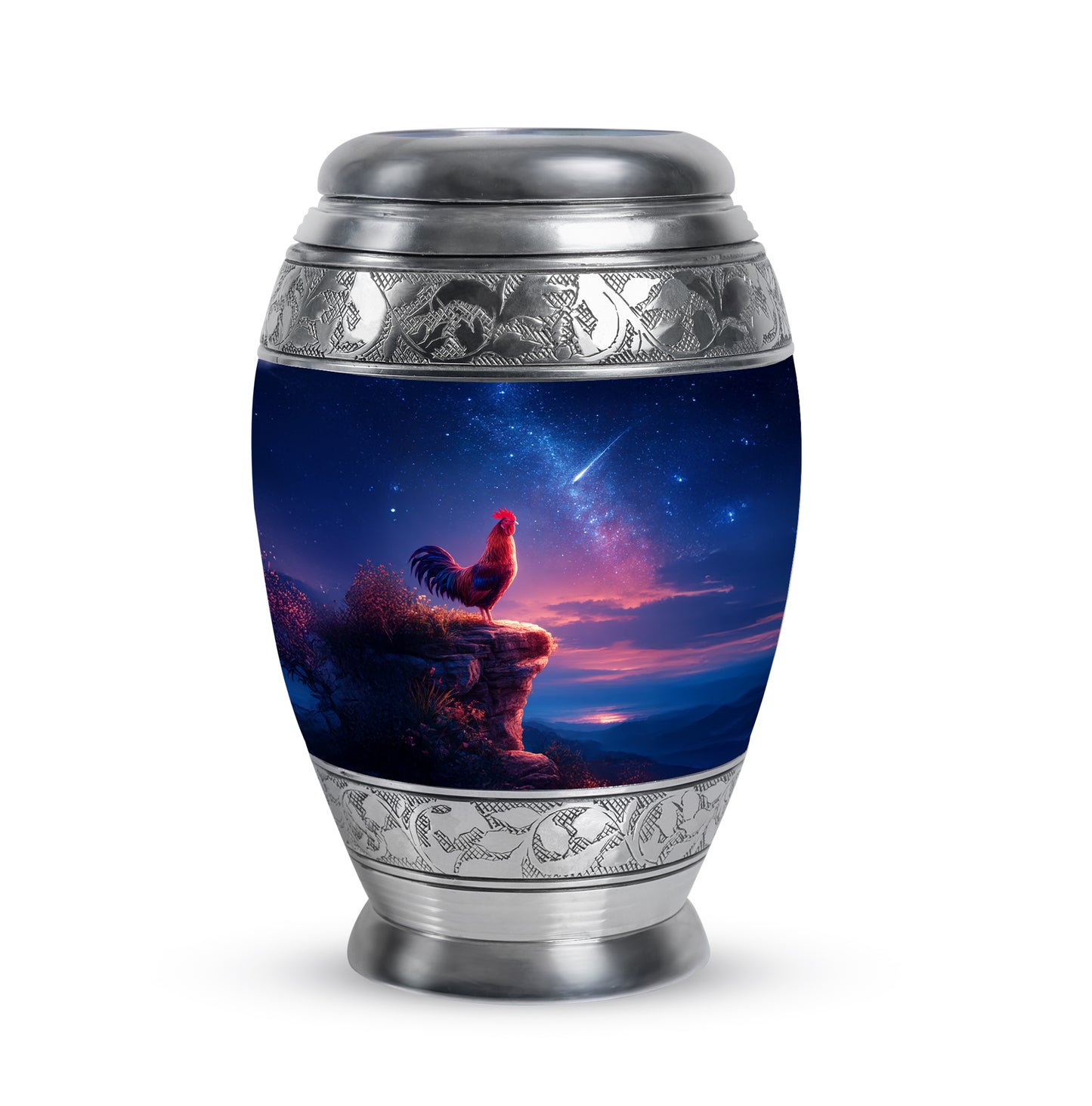 Blue Breathtaking Hen Memorial Urn for Ashes - 10-inch, 200 cu in - Yatskia
