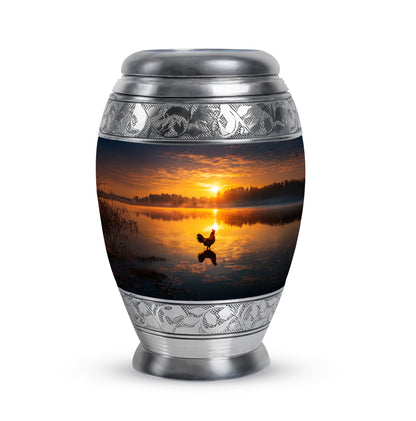 Black Hen Devotion Cremation Urns for Human Ashes - 10-inch, 200 cu in - Yatskia