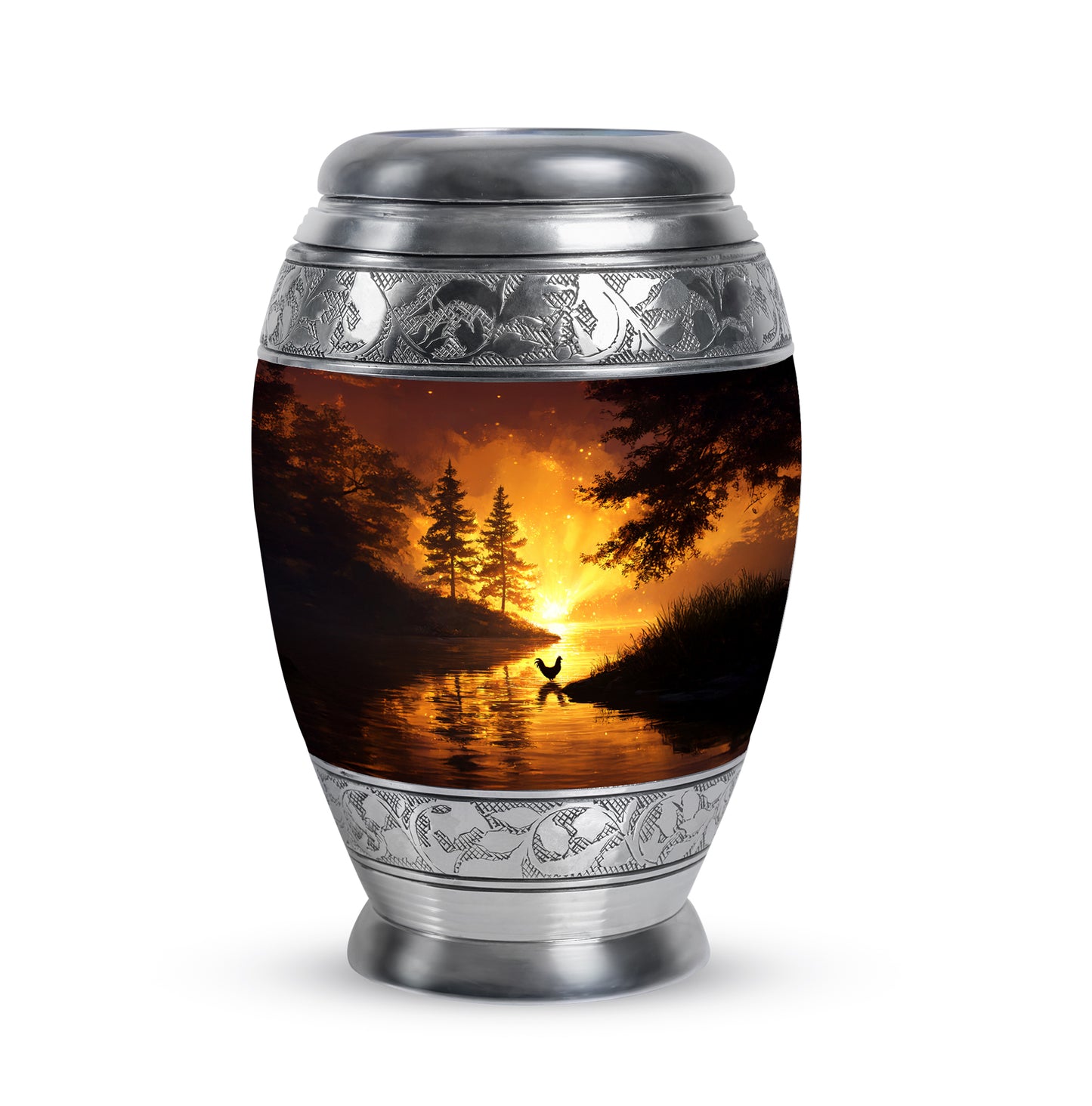 Personalized Hen Cremation Urns - Eminent Red 10-inch, 200 cu in - Yatskia