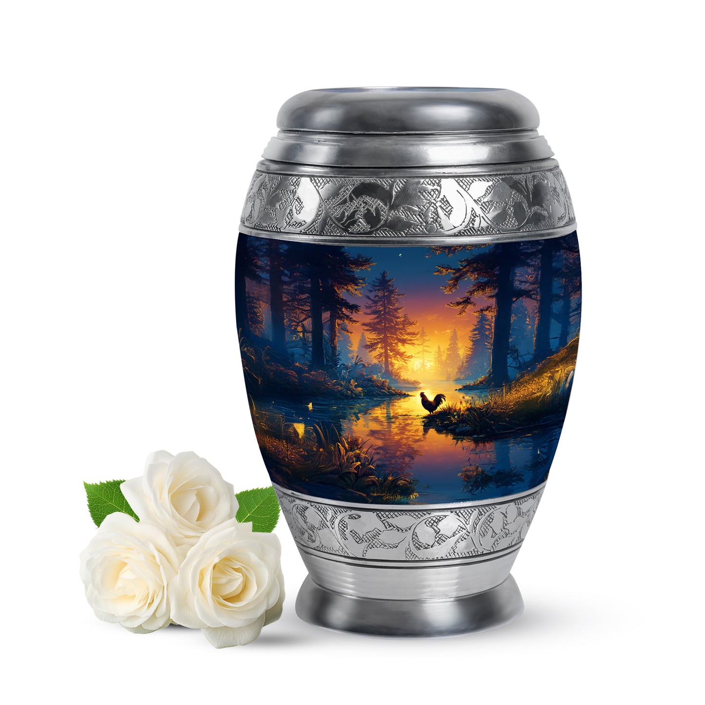 Blue Hen Devotion Cremation Urns for Human Ashes - 10-inch, 200 cu in - Yatskia