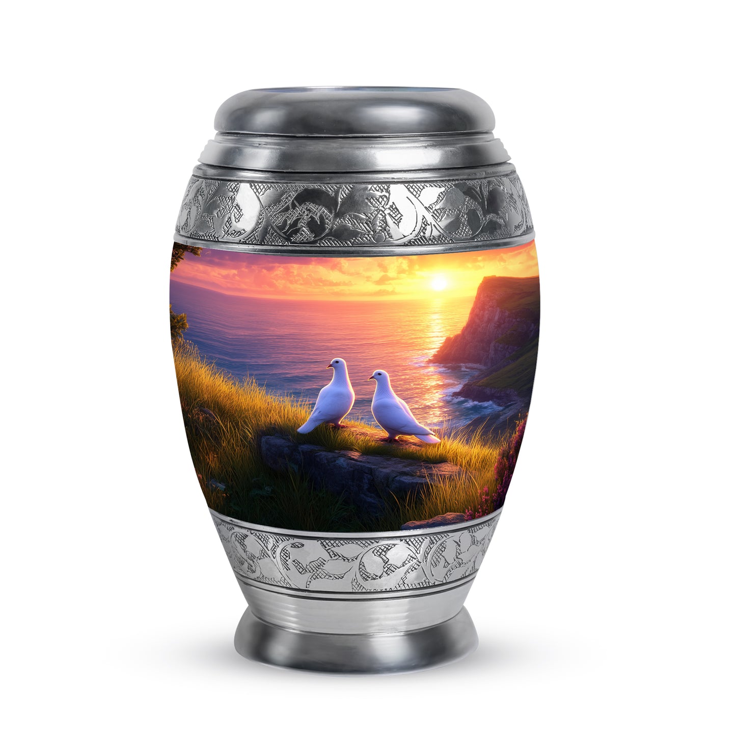 Pink Dove Solace Cremation Urns for Human Ashes - 10-inch, 200 cu in - Yatskia