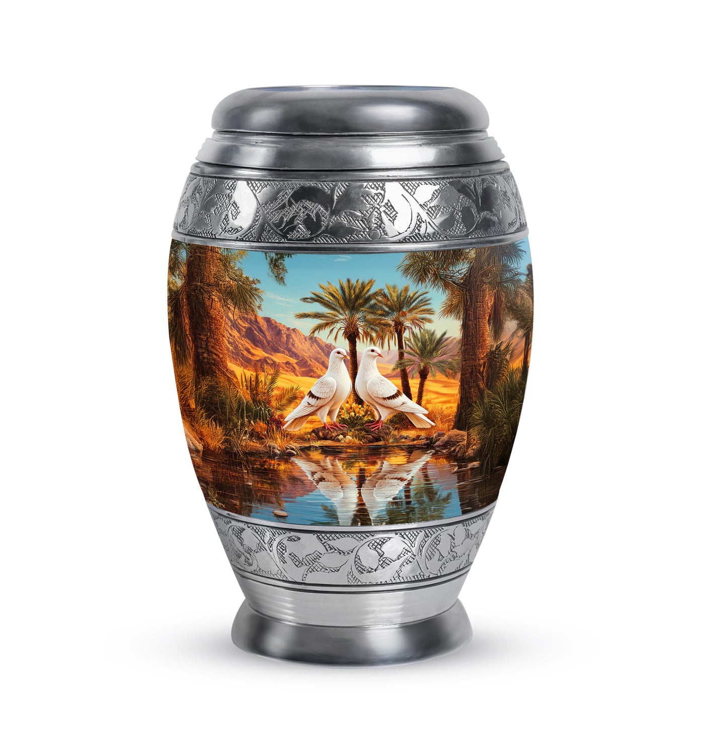 Teal Stately Dove Cremation Urns for Human Ashes - 10-inch, 200 cu in - Yatskia