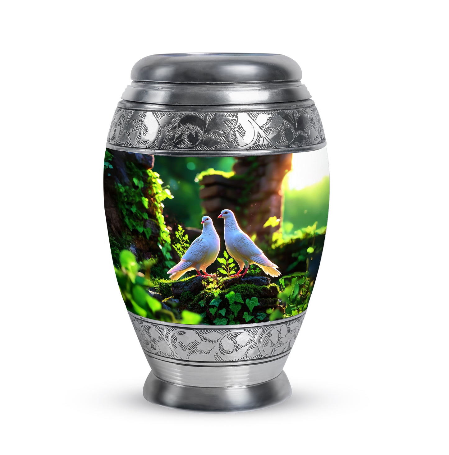 Personalized Green Dove Cremation Urns for Ashes - Majestic 10-inch - Yatskia