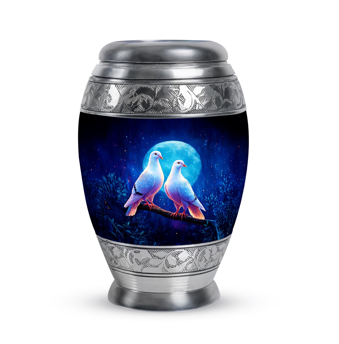 Resplendent Blue Dove Cremation Urn for Ashes - 10-inch, 200 cu in - Yatskia