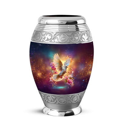 Radiant Dove Memorial Cremation Urns - Blue 10-inch, 200 cu in - Yatskia
