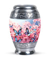 Blue Butterfly Cremation Urns - Pink Floral Urn Tribute For Women and Men