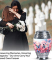 Blue Butterfly Cremation Urns - Pink Floral Urn Tribute For Women and Men