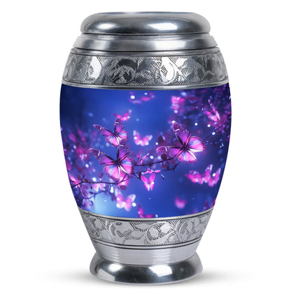 Pink Personalized Butterfly Cremation Urn for Mom - 10-inch, 200 cu in - Yatskia