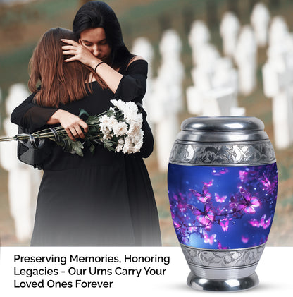 Pink Personalized Butterfly Cremation Urn for Mom - 10-inch, 200 cu in - Yatskia