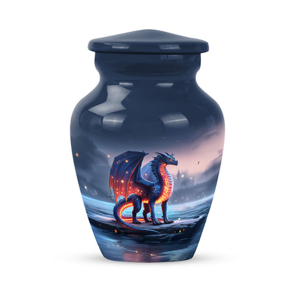 Personalized Fire Dragon Twilight Shore Tribute Urn for Human Ashes