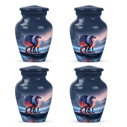 Personalized Fire Dragon Twilight Shore Tribute Urn for Human Ashes