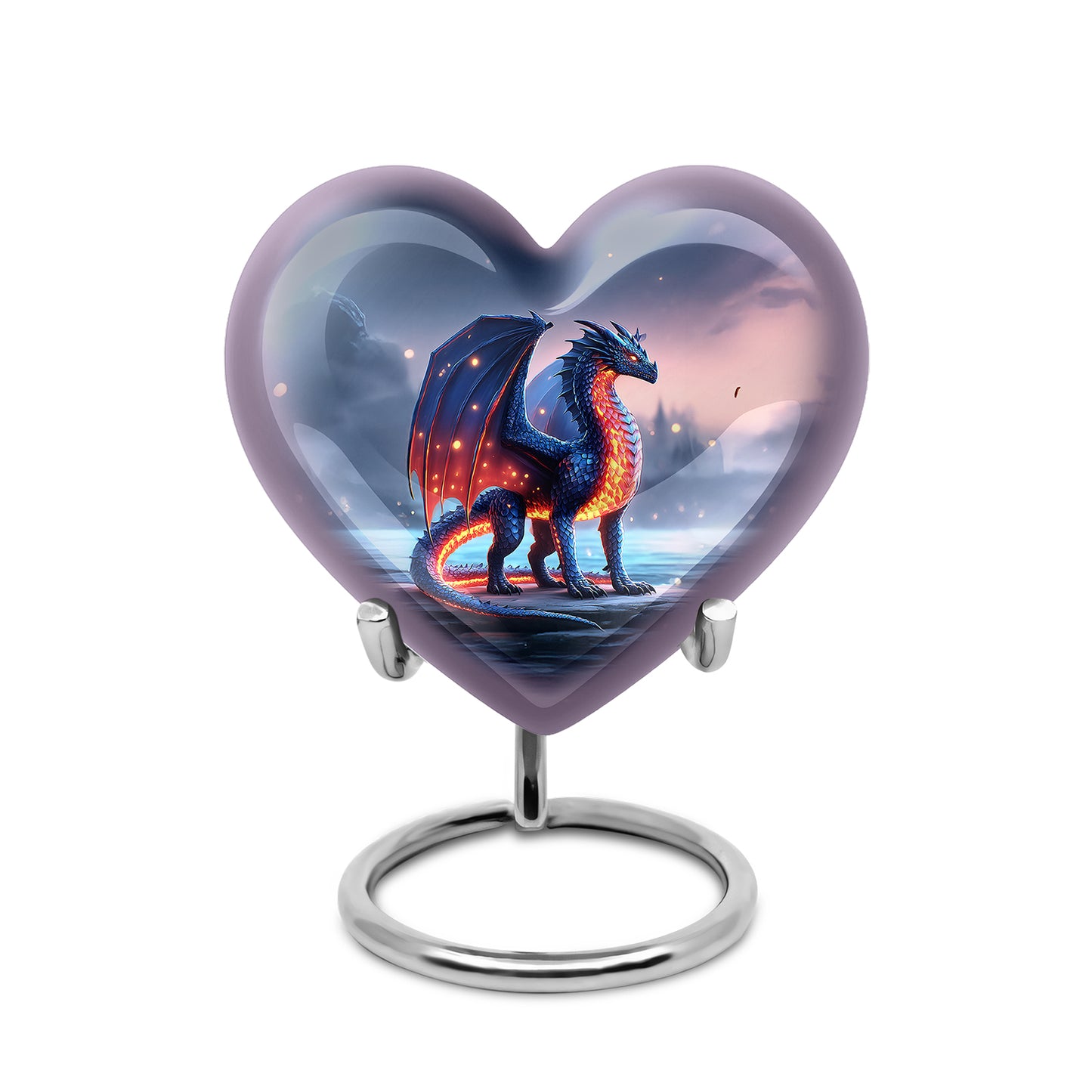 Personalized Fire Dragon Twilight Shore Tribute Urn for Human Ashes