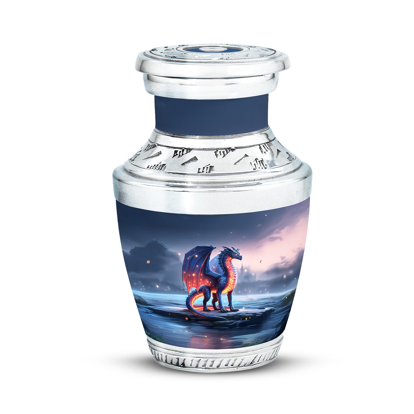 Personalized Fire Dragon Twilight Shore Tribute Urn for Human Ashes
