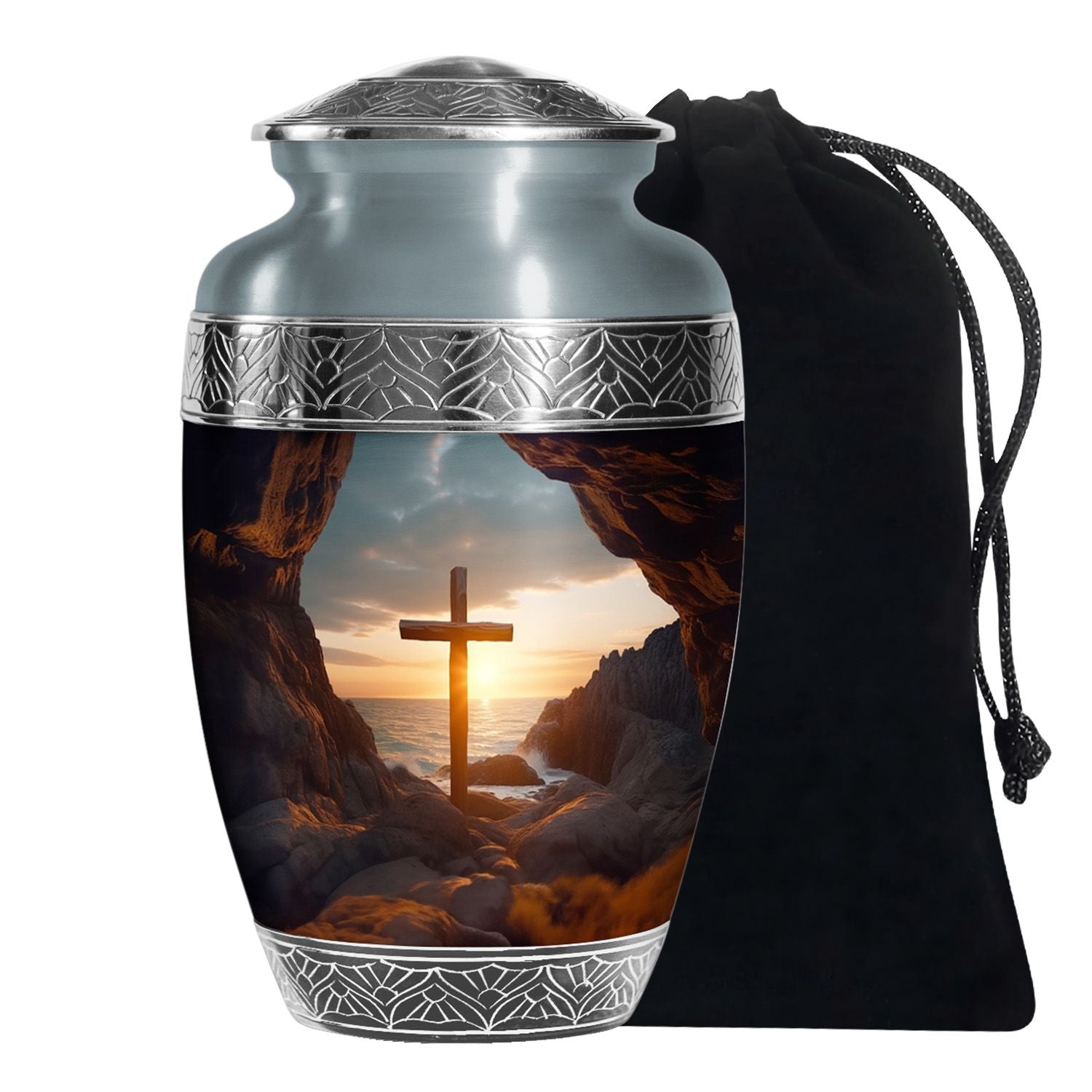 Cross Sacred & Solemn Memorial Cremation Urn For Mom and Dad
