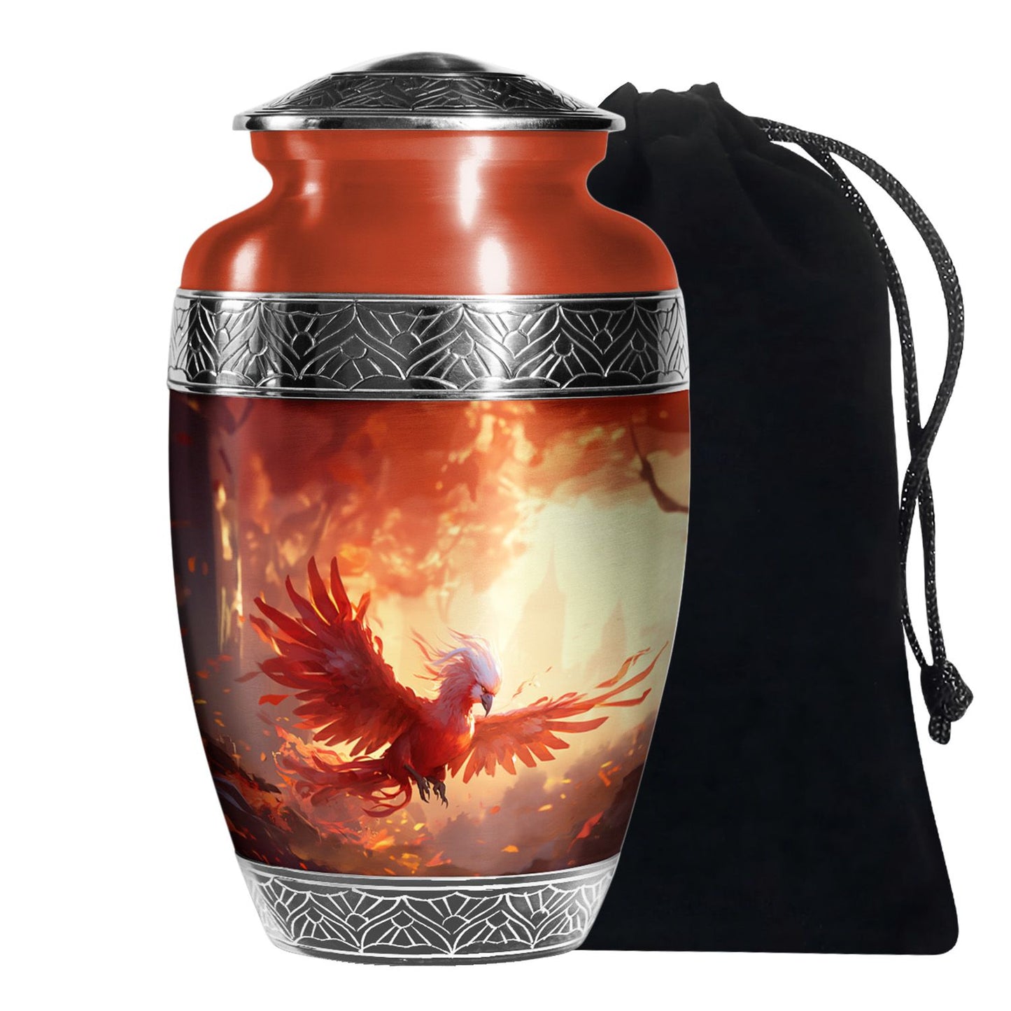 Unique Phoenix Urn Metal Urns - Premium Ash Holder for Human Ashes