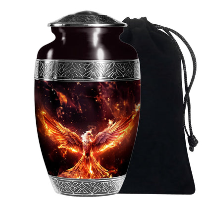 Classic Phoenix Urn - Aluminium Ash Holder for Male and Female
