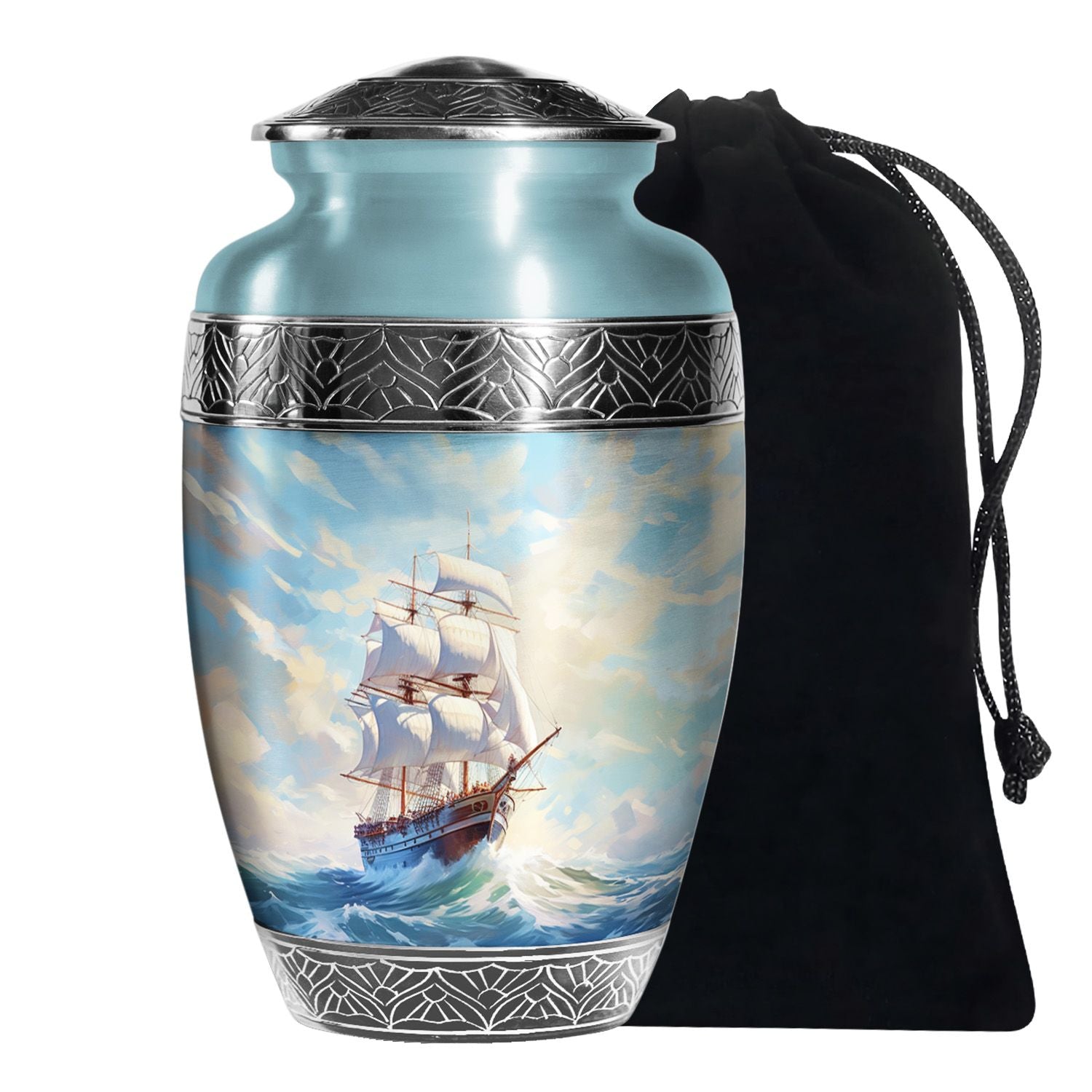 Sailing Ship Urn For Women & Men - Ocean Keepsake Urns For Human Ashes