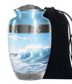 Ocean Waves Memorial Cremation Urn For Human Ashes– Sea Urn Keepsake For Funeral
