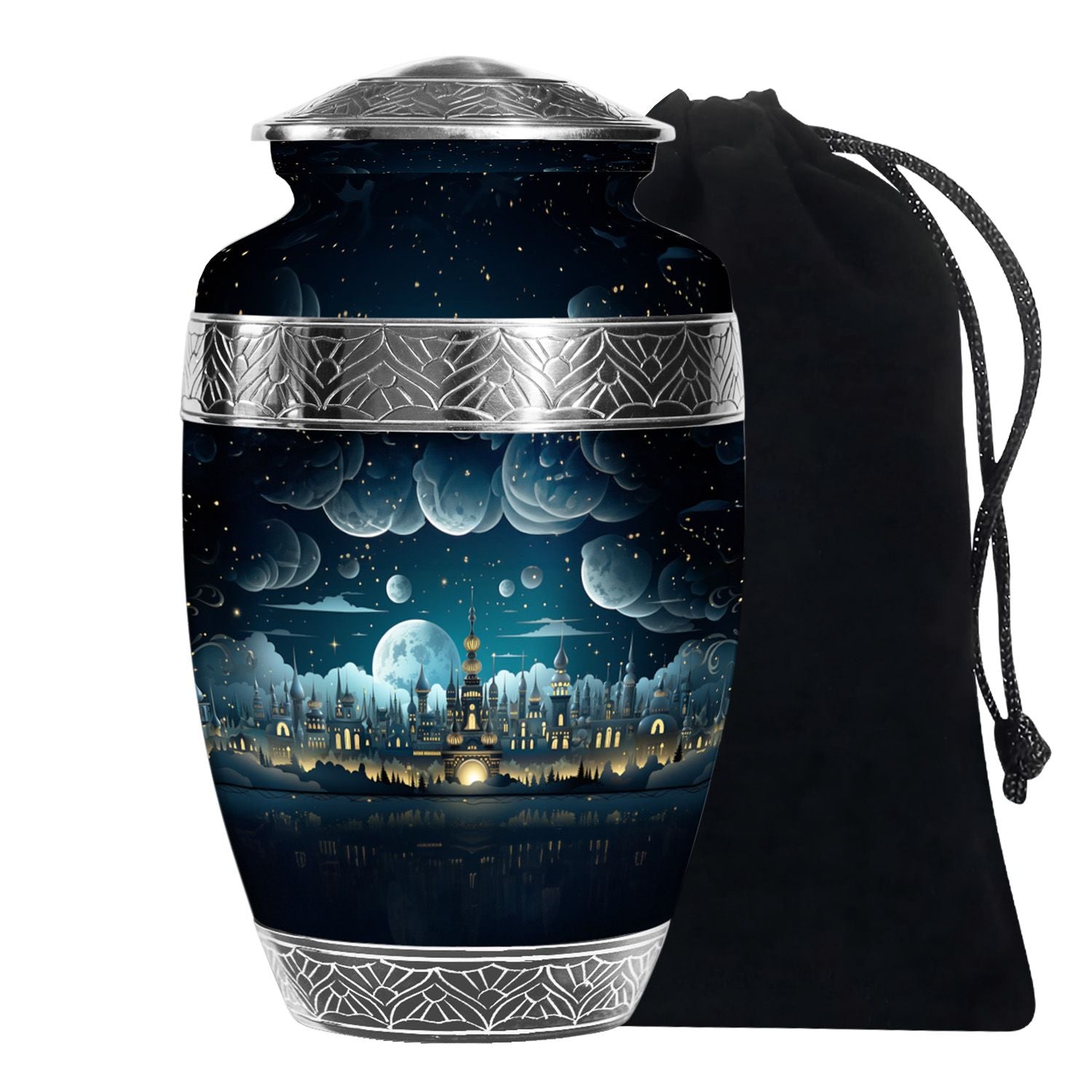 Moonlight Castle Cremation Urn For Women – Fantasy Funeral Urn For Ashes
