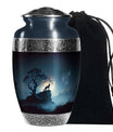 Wolf Cremation Keepsake Urn – Full Moon Night Funeral Ashes Urn