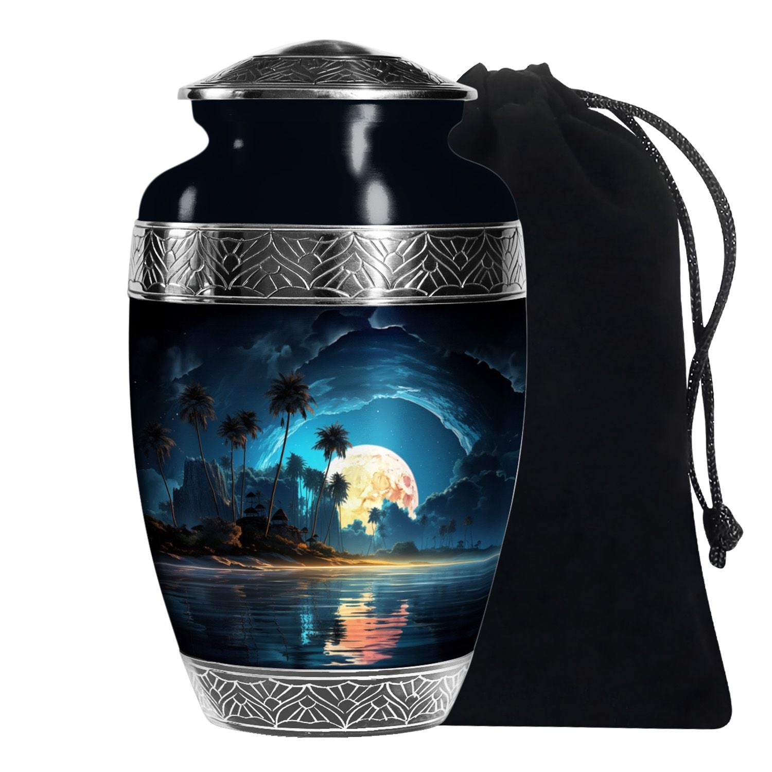 Full Moon Ocean Memorial Urn – Beach Cremation Urn for Ashes