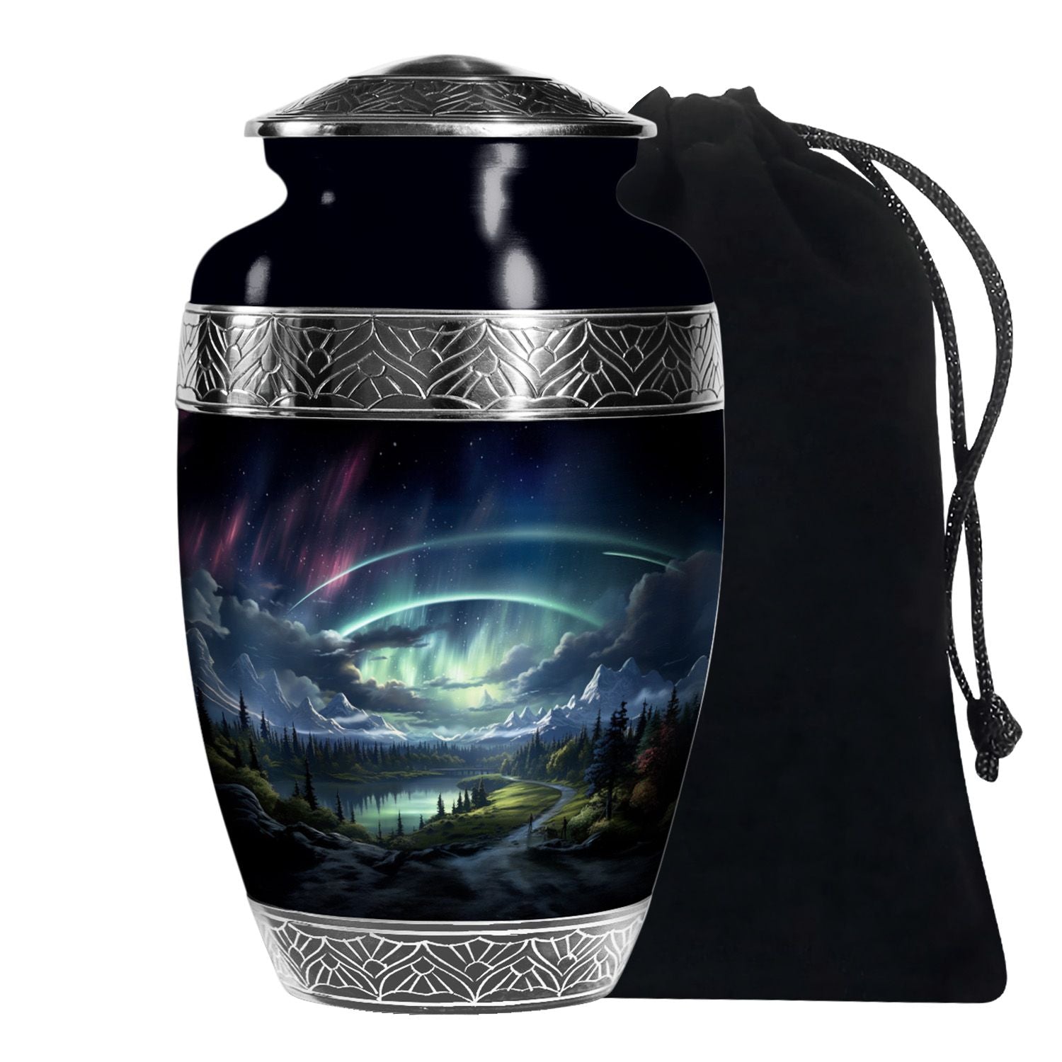 Northern Lights Cremation Urn – Aurora Borealis Funeral Keepsake Urns
