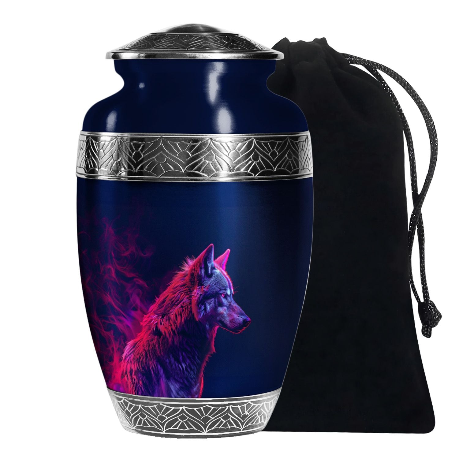 Neon Wolf Cremation Urn – Bold & Majestic Spirit Large Urns For Female & Male