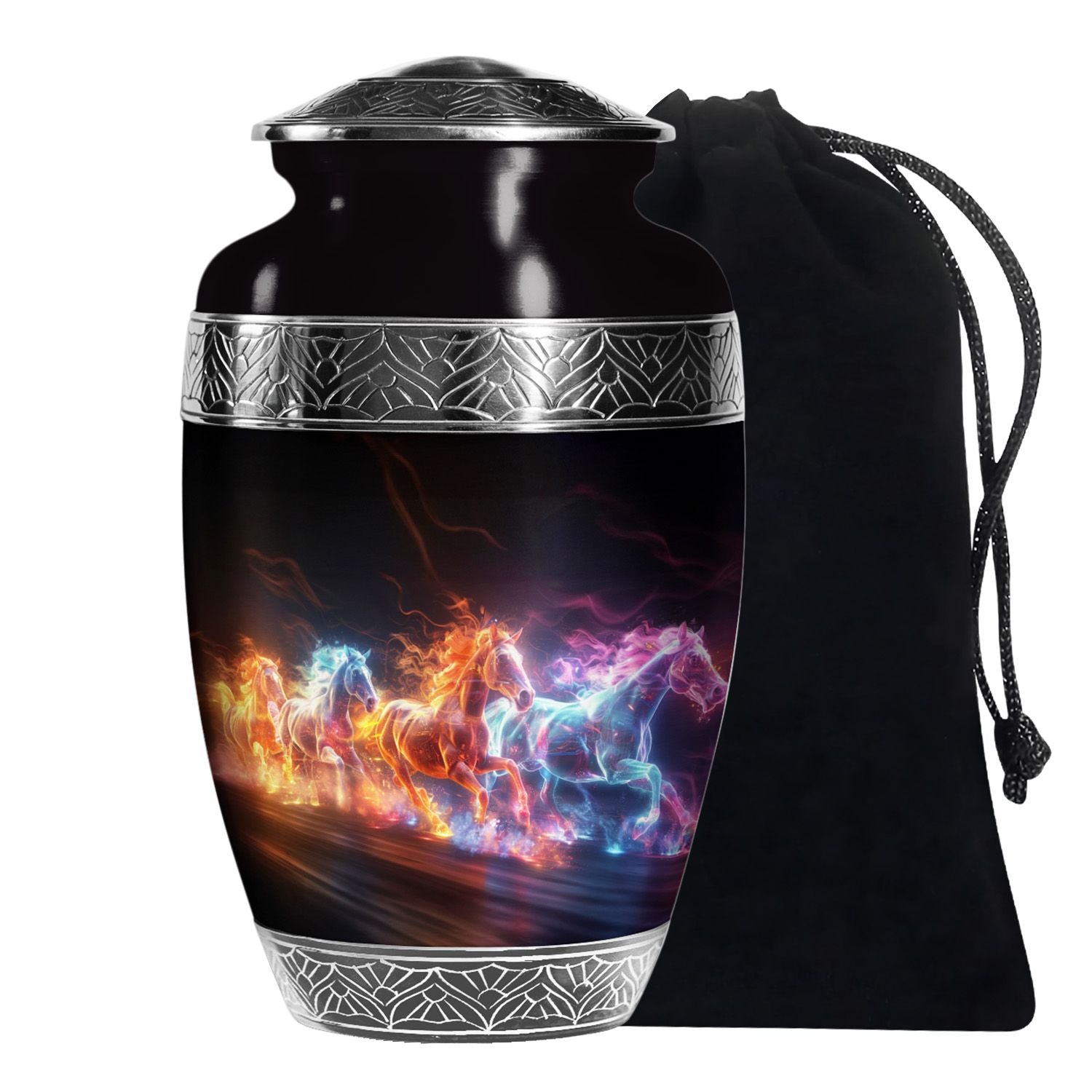 Horses Large Human Ashes Urn – Neon Horse Urns For Adult Male Dad