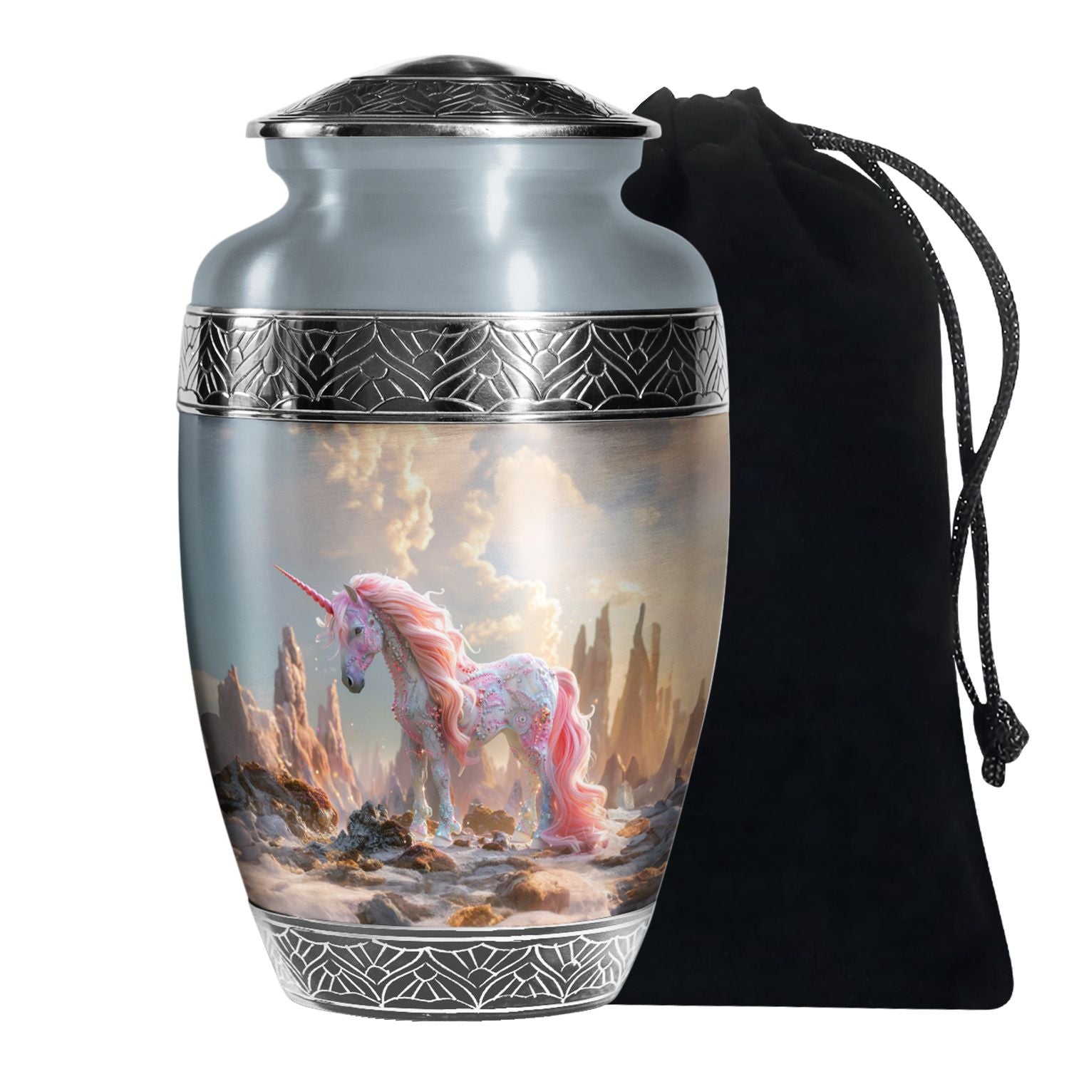 Pink Unicorn Cremation Urn For Women – Fantasy Tribute Urn For Funeral