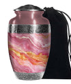 Pink Marble Swirl Cremation Urn for Adult Ashes - Abstract Memorial Keepsakes