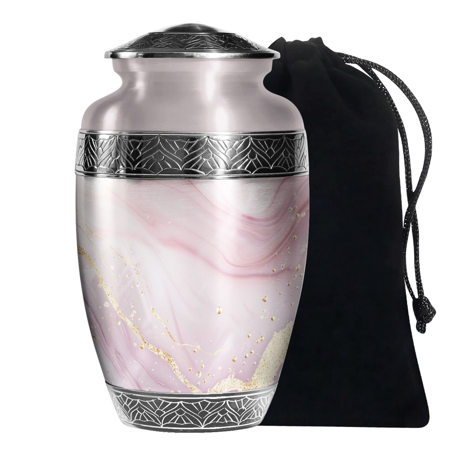 Pink Marble Pattern Adult Cremation Urn - Abstract Ash Urns For Mom