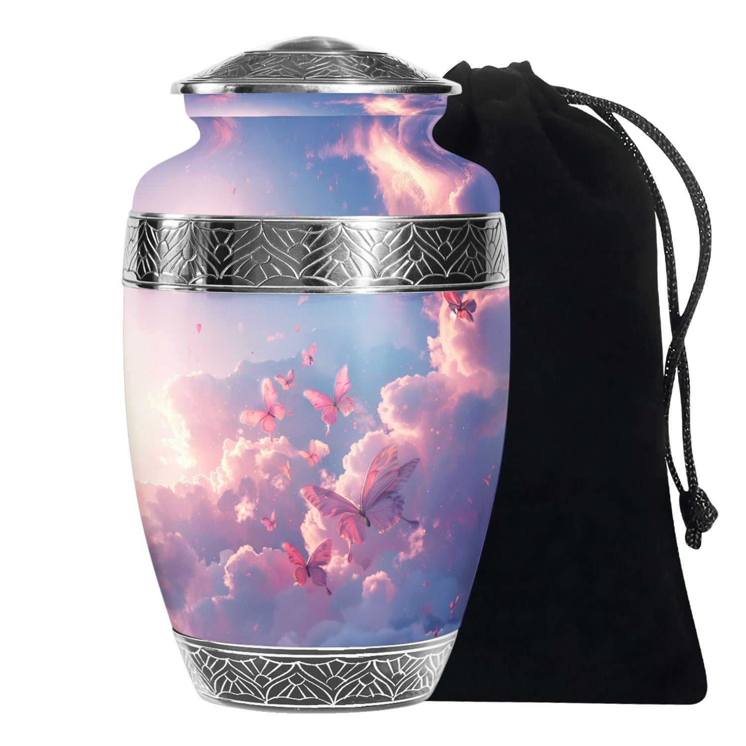 Pink Butterfly Cremation Urn For Ashes – Pink funeral Urns For Mom