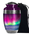 Aurora Borealis Cremation Urn For Ashes - Red Funeral Keepsake Urns