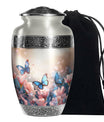 Blue Butterfly Urn for Ashes – Pink Floral Memorial Urn