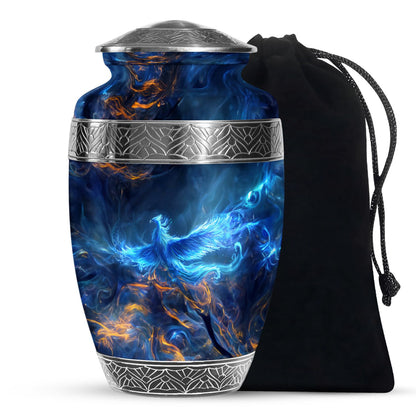 Blue Phoenix Cremation Urn - Keepsake Urns For Men and Women
