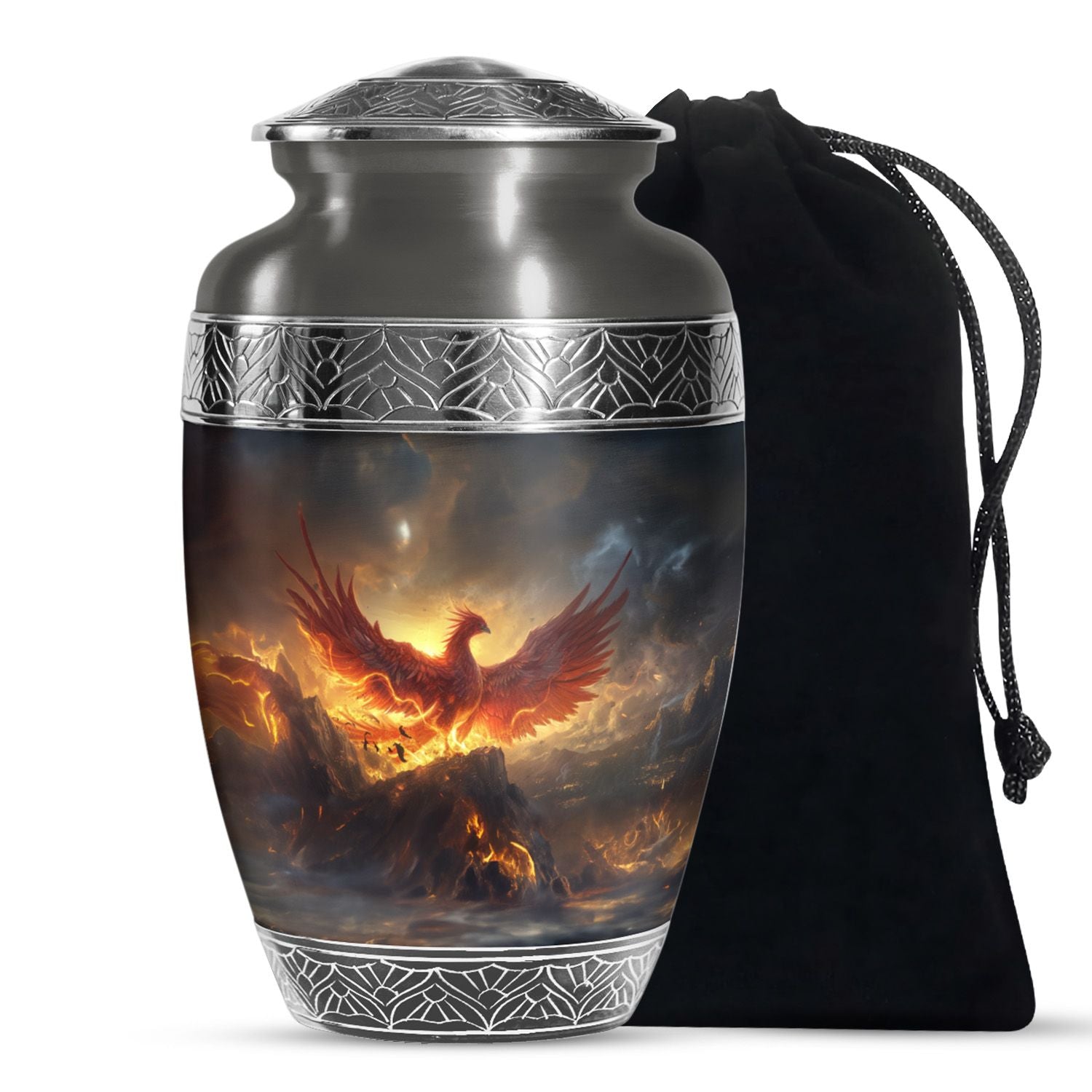 Phoenix Bird Adult Cremation Urn For Ashes - Mystical Bird Urn For Memorial