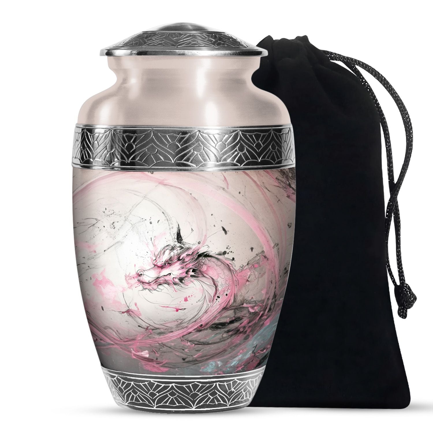 Pink Dragon Cremation Urn for Adults - Memorial Urns For Large Human Ashes