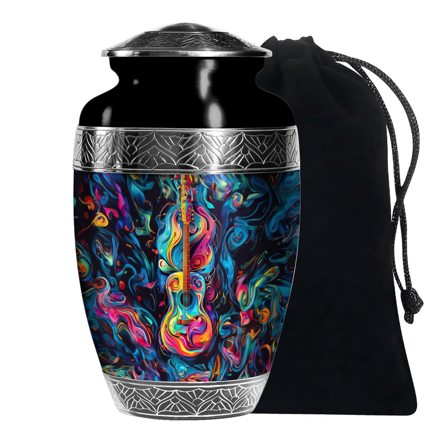 Guitar Cremation Urn for Music Lovers - Artistic 10 Inch Large Adult Urns