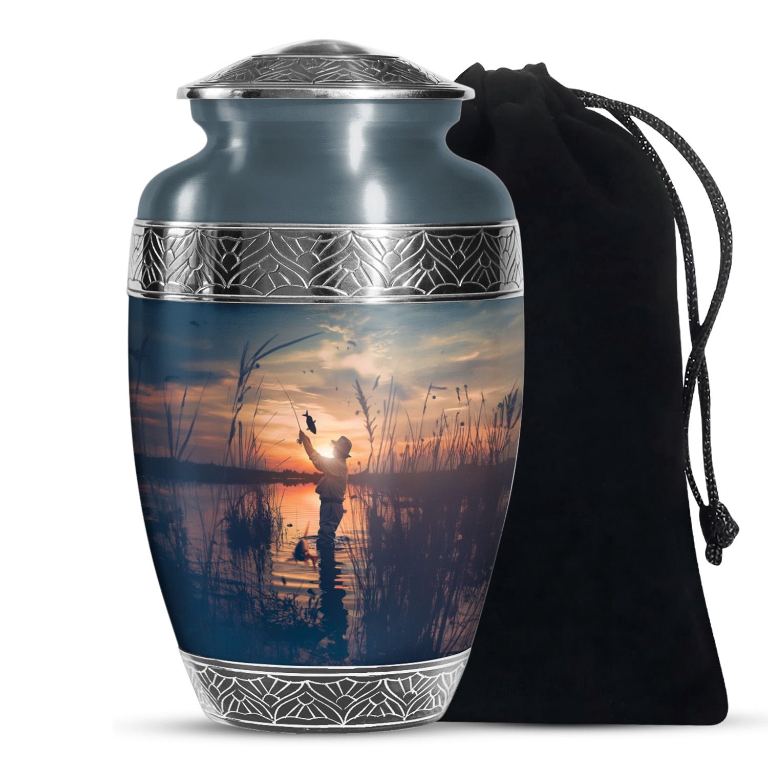 Fishing Memorial Urn For Dad – Cremation Urn for Fisherman’s Ashes