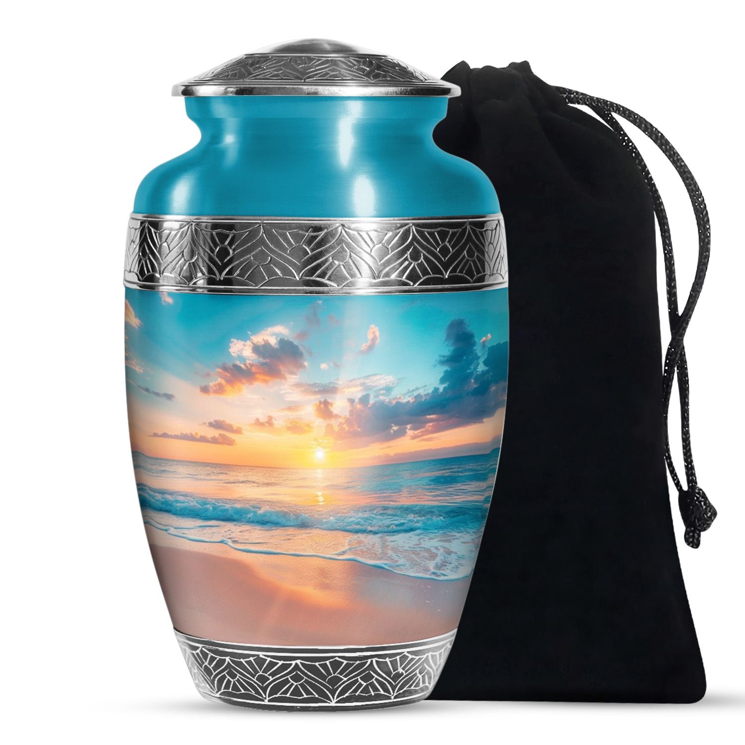 Ocean Sunset Cremation Urn for Adult Ashes - Beach Cremation Keepsake Urns