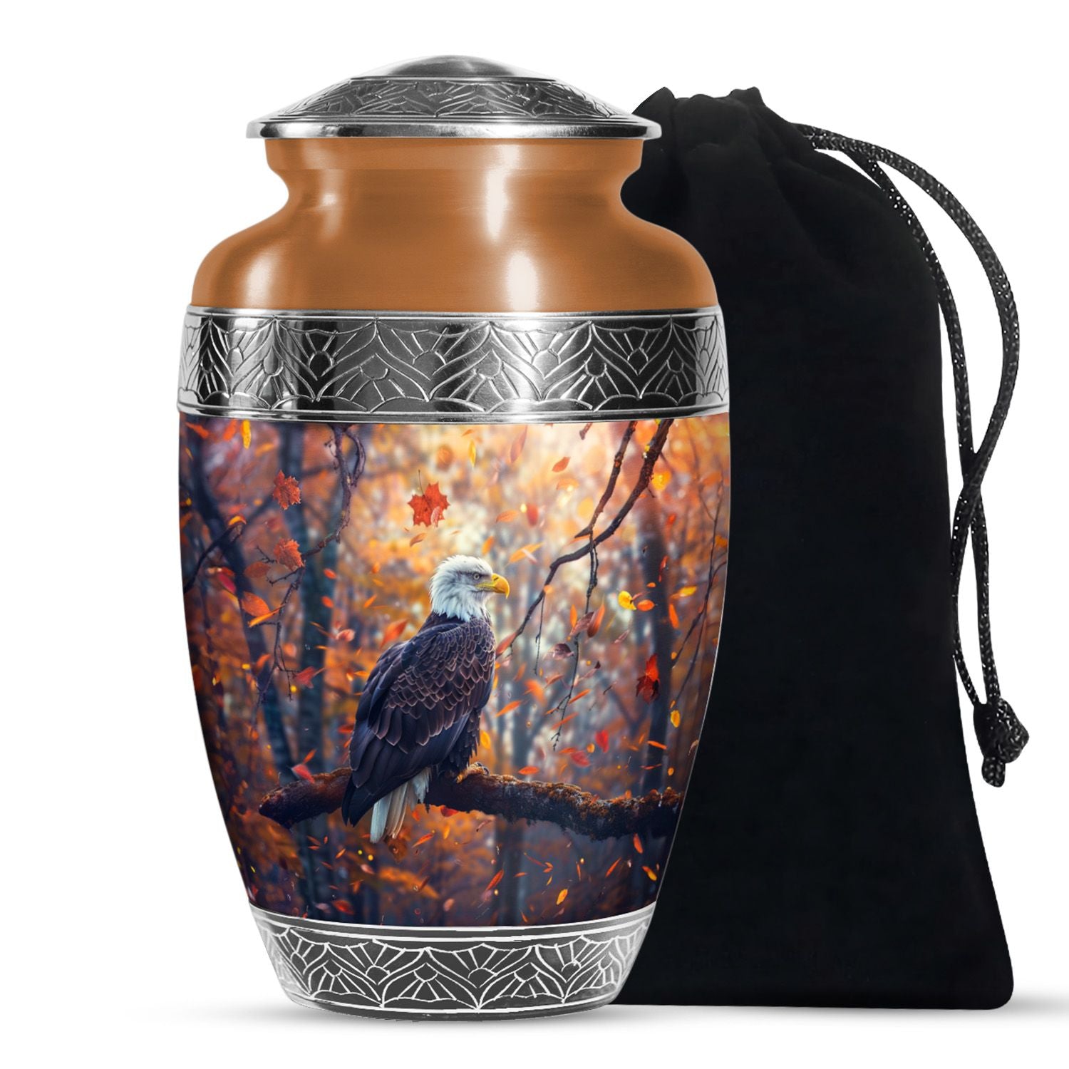 Eagle Cremation Urn For Human Ashes – Autumn Memorial Tribute Urn